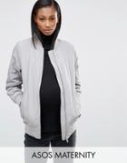Asos Maternity Winter Bomber Jacket - Gray