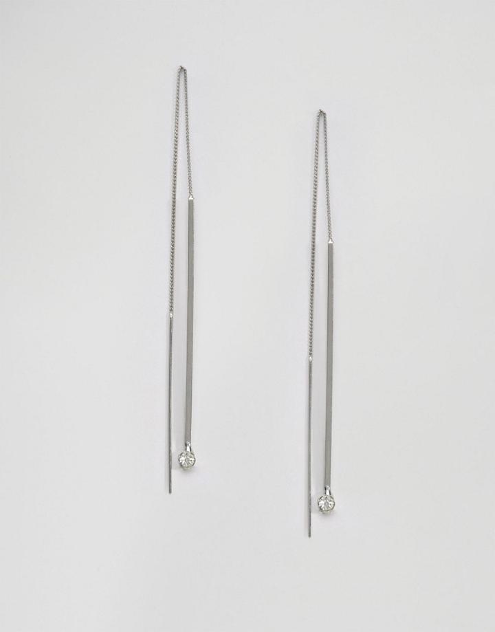 Cara Ny Rhinestone Drop Earrings - Silver