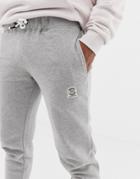 Jack & Jones Originals Joggers In Slim Fit With Badge Branding - Gray