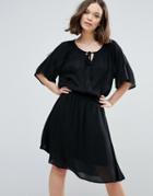 Ichi Kimono Sleeve Dress - Black