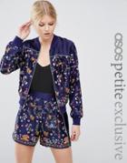Asos Petite Embroidered Bomber Co-ord - Multi
