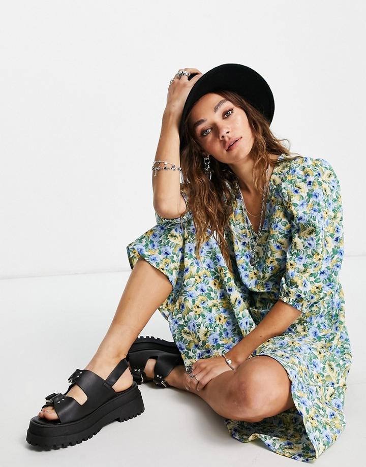 Vila Midi Dress In Print-multi