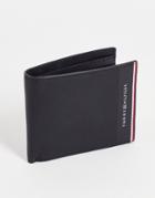 Tommy Hilfiger Commuter Leather Wallet In Black