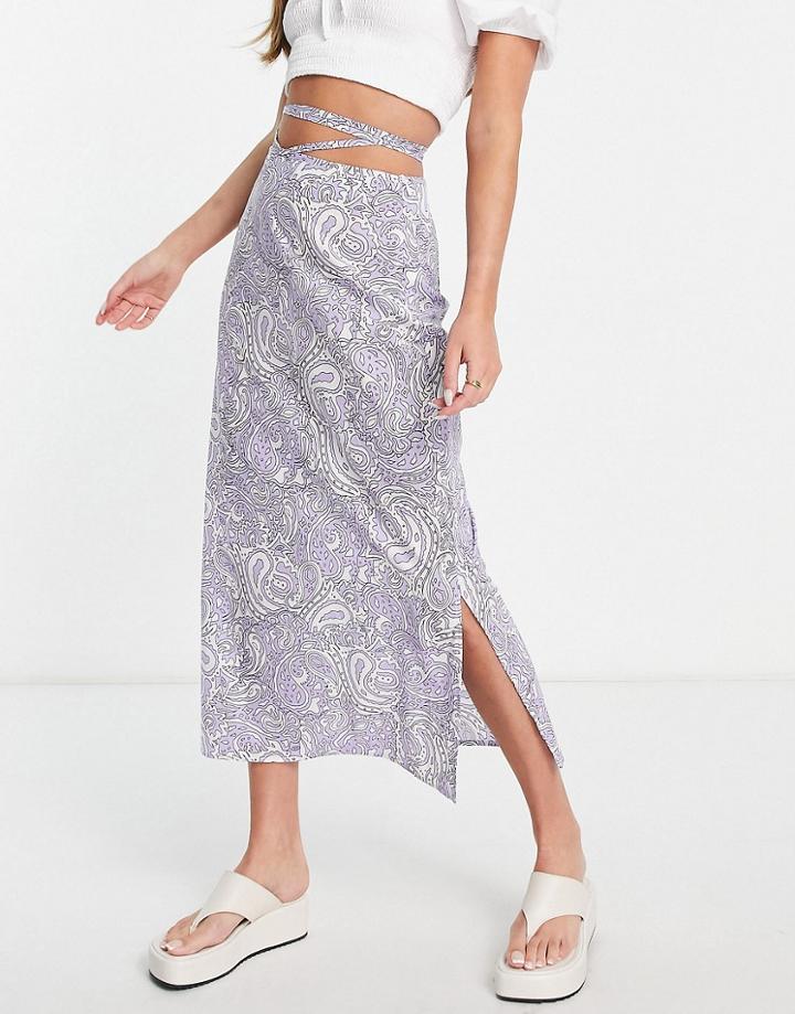 Object Paisley Midi Skirt In Lilac - Part Of A Set-purple