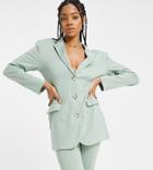 Asos Design Tall Ponte 3-piece Power Suit Blazer In Green