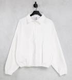 Collusion Unisex Cord Jacket With Embroidery In Ecru-white