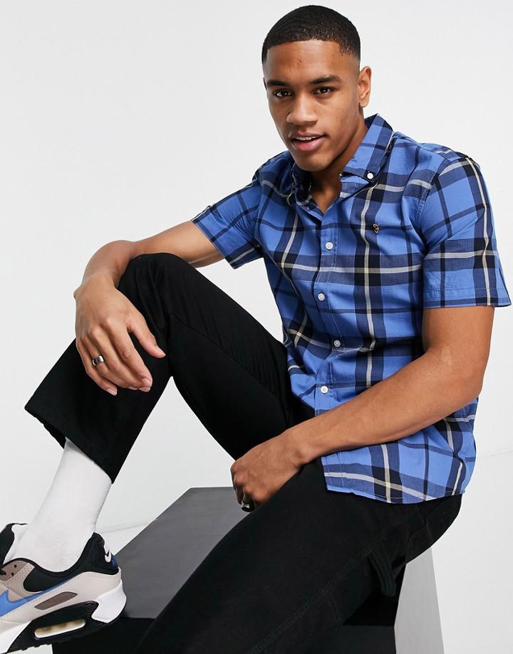 Farah Check Shirt In Blue
