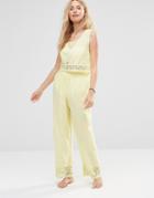Anmol Beach Trouser And Top Co-ord Set - Yellow