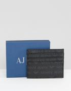 Armani Jeans All Over Logo Card Holder - Black