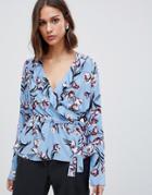 Minimum Floral Twist Front Blouse - Multi