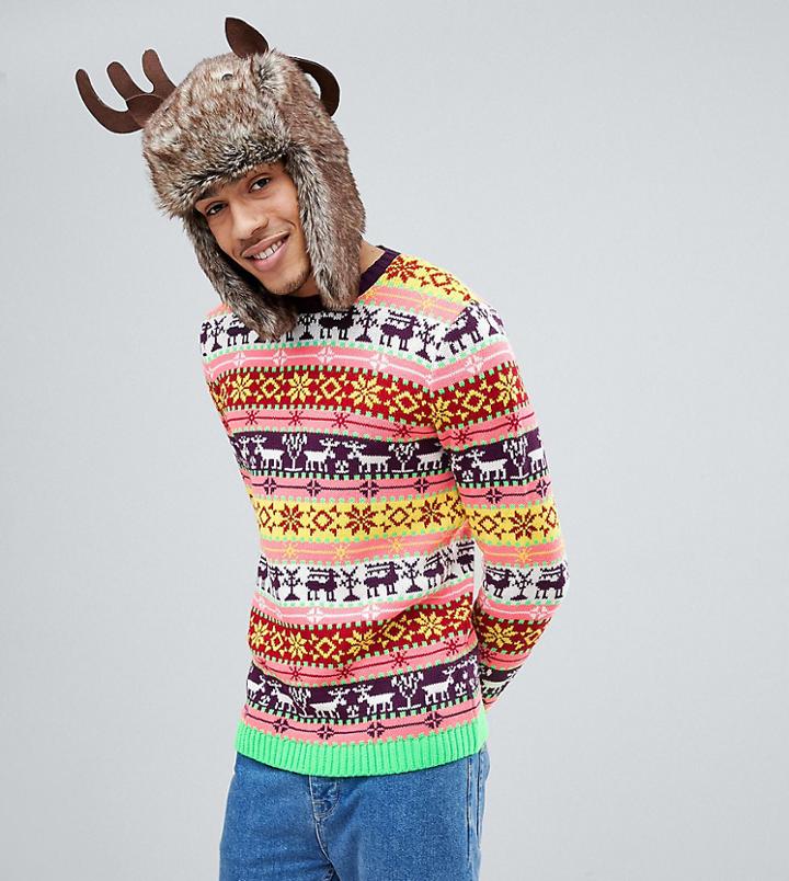 Asos Tall Holidays Fairisle Sweater - Multi