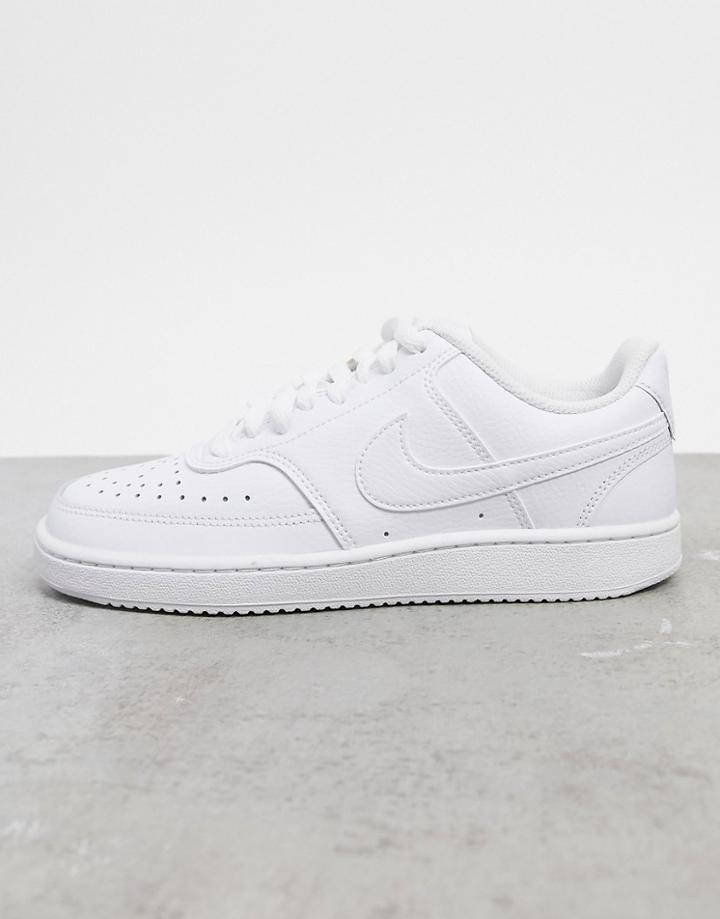 Nike Court Vision Low Sneakers In Triple White