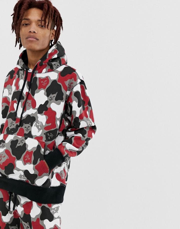 Ripndip Nermcamo Hoodie In Red Camo - Red