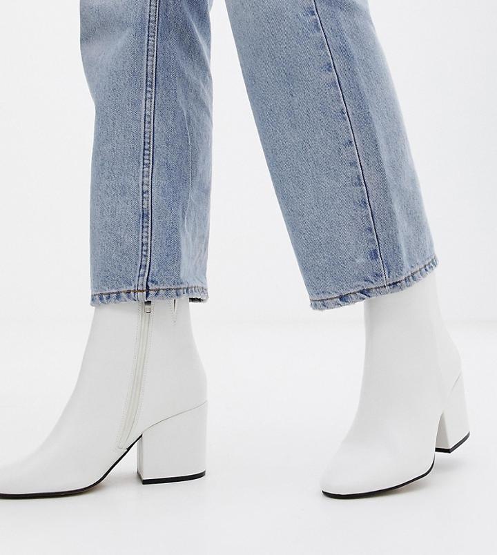 Asos Design Wide Fit Eve Ankle Boots - White