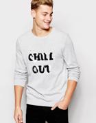 Asos Holidays Sweater With Chill Out Design - Gray