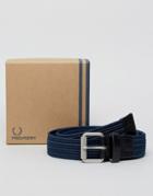 Fred Perry Woven Cord Belt In Navy - Navy