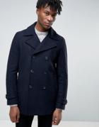 Burton Menswear Navy Peacoat - Navy