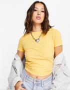 Asos Design Slim Fit T-shirt In Rib In Marigold-yellow