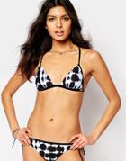 Free Society X-ray Vision Tie Dye Triangle Bikini Top - Indigo Tie Dye