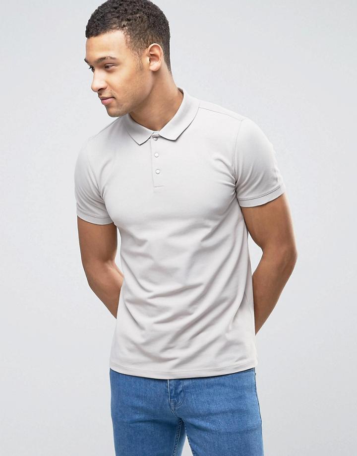 Selected Homme Popper Polo - Stone