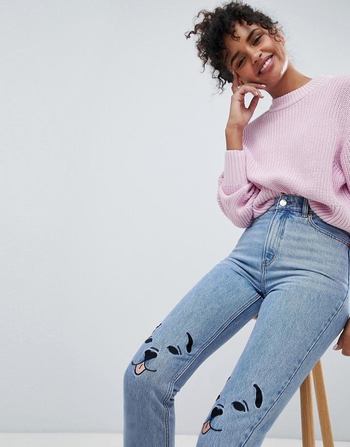 Monki Kimomo Dog Patch Jean - Blue