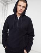 French Connection Sherpa Hoodie In Navy