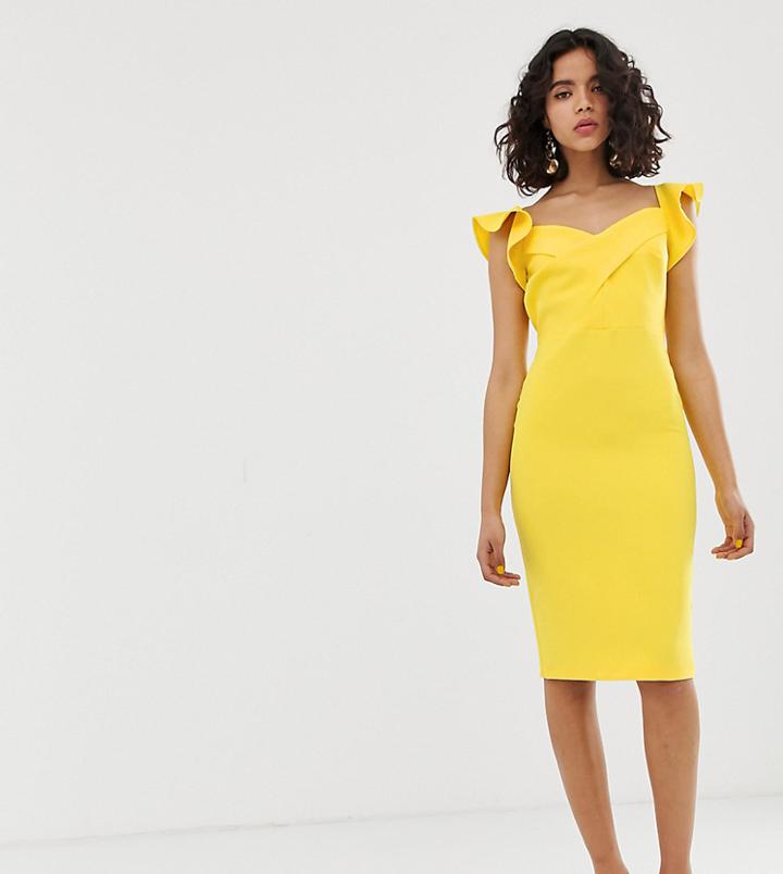 River Island Bodycon Dress In Bright Yellow - Yellow