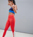 Asos 4505 Petite Premium Training Legging With Mesh Panel And Zip Detail-red
