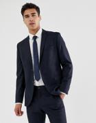 Jack & Jones Premium Slim Suit Jacket In Navy Pinstripe