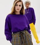 Collusion Unisex Sweatshirt In Purple - Purple