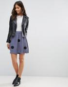 Pieces Helen Polka Dot Skirt - Blue