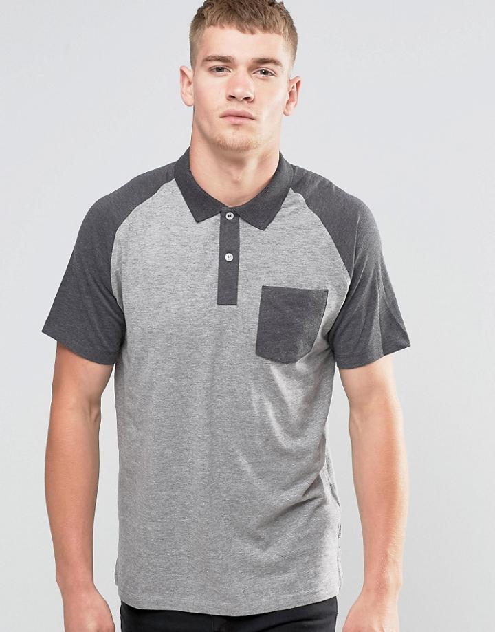 Jack & Jones Contrast Raglan Polo - Gray