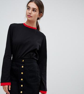 Kubban Tall Fitted Long Sleeved Raglan T-shirt - Black