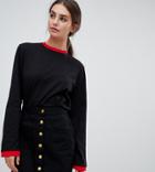 Kubban Tall Fitted Long Sleeved Raglan T-shirt - Black