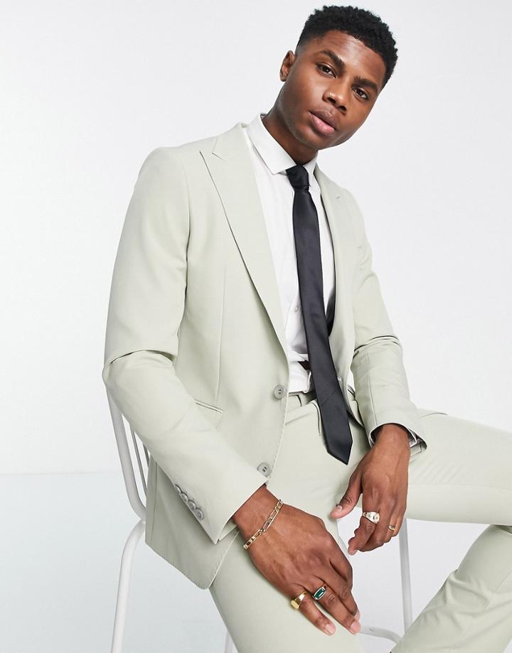 Gianni Feraud Skinny Suit Jacket In Green