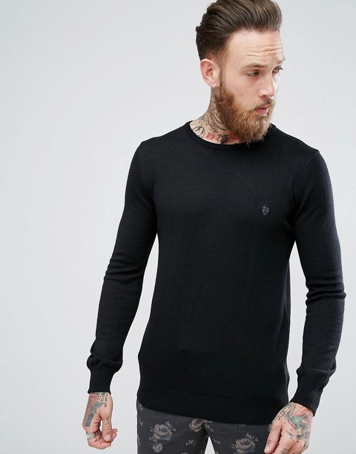 Noose & Monkey Black Scoop Neck Sweater - Black