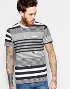 Edwin T-shirt Mixed Stripes In Black - Black Stripes