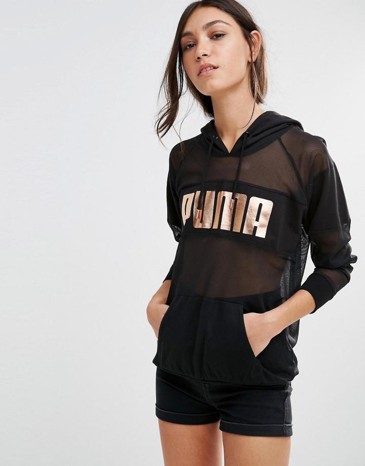 Puma Mesh Hoodie - Black