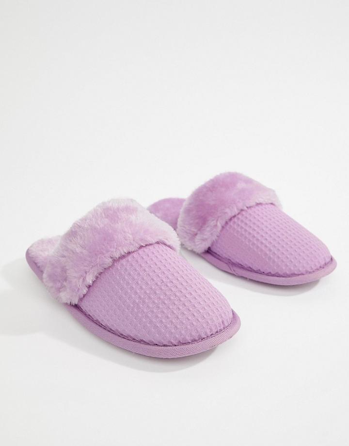Asos Nina Waffle Slippers - Purple