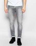 Nudie Jeans Thin Finn Slim Fit Dark Pavement Gray - Dark Pavement