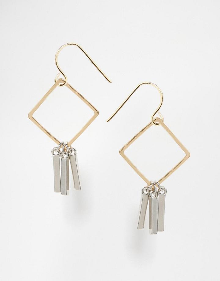 Asos Diamond Stick Earrings - Gold