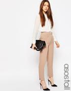 Asos Tall Luxe Slim Trouser With Split Detail - Camel