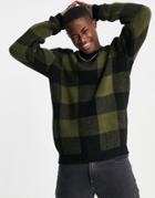 Bolongaro Trevor Knit Plaid Sweater-green