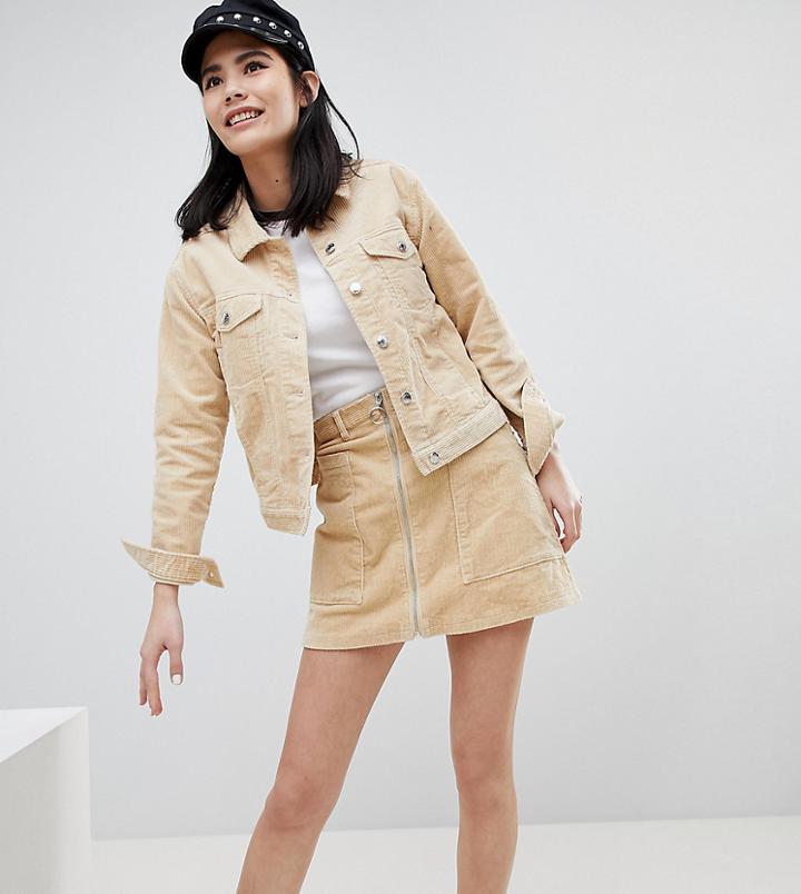 Monki Cord Mini Skirt-beige