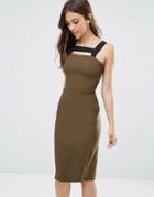 Love Midi Dress With Contrast Straps - Green