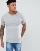 Asos Design Muscle Fit T-shirt With Contrast Sleeve Panels - Multi