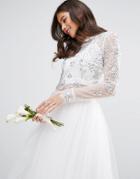Asos Bridal Top With Lace And Gems - White
