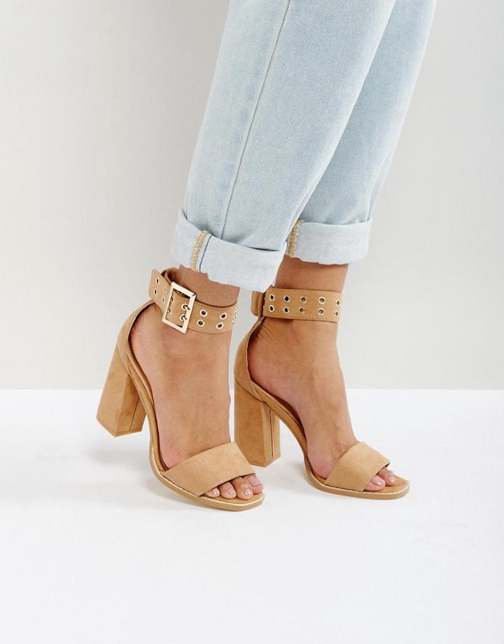 Raid Rorey Tan Block Heeled Sandals - Tan