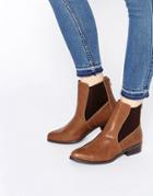 New Look Flat Ankle Chelsea Boots - Tan