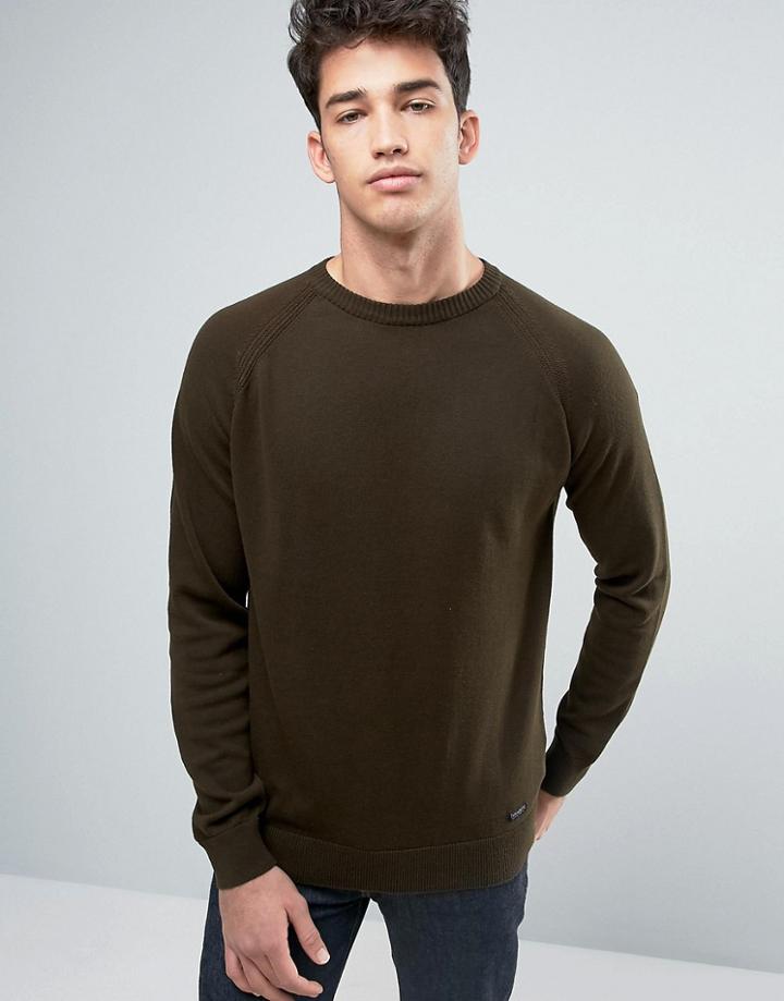 Threadbare Lightweight Crew Neck Sweater - Green